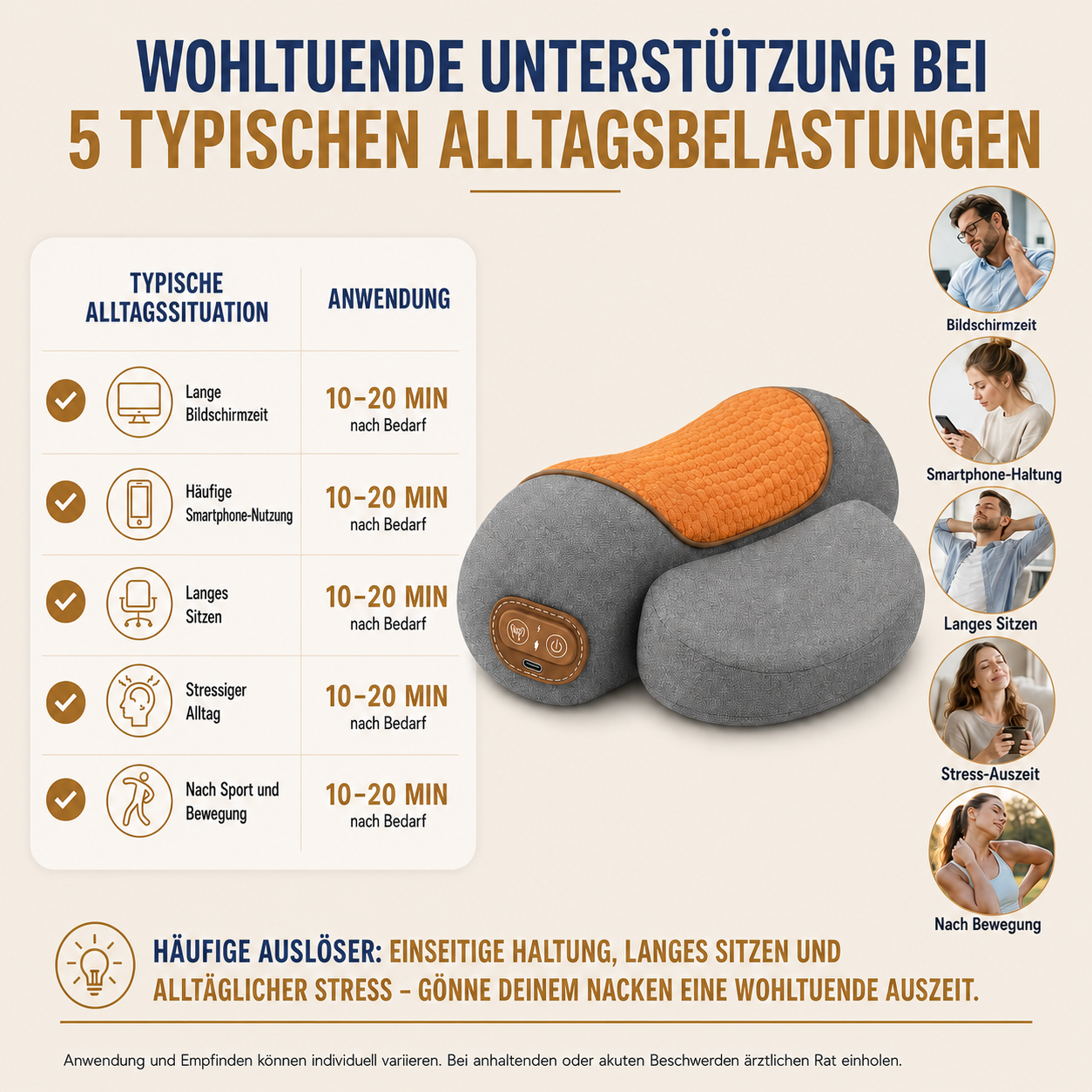 Alazo NeckRelax Pro™ - 3 in 1 Nackenmassage: Wärme & Ruhe
