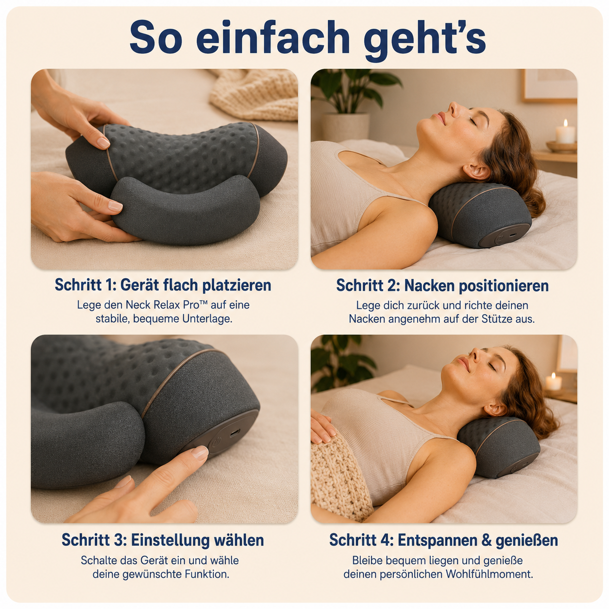 Alazo NeckRelax Pro™ - 3 in 1 Nackenmassage: Wärme & Ruhe
